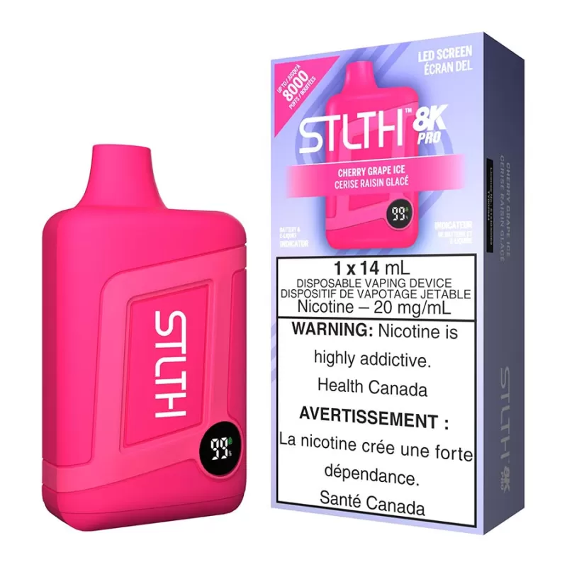 STLTH 8K Pro Disposable Vape Device - Cherry Grape Ice - 20mg/ml