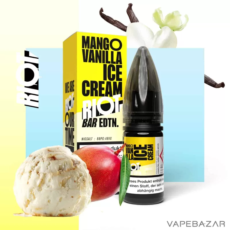 Riot Salt Bar Liquid – Mango Vanilla Ice Cream - Vapebazar