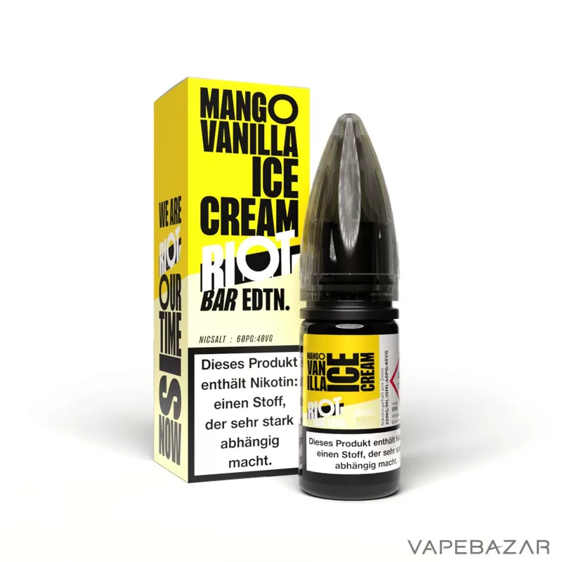 Riot Salt Bar Liquid – Mango Vanilla Ice Cream - Vapebazar - Image 3