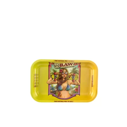 RAW® Rolling Tray | ‘Brazil Girl’ | Small – 11″ x 7″ – Metal - Ejuicewarehouse