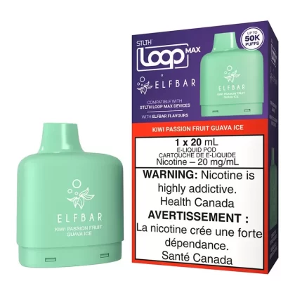 STLTH Loop Max X Elf Bar E-Liquid Pod Pack – Kiwi Passion Fruit Guava Ice 20ml - 20mg/mL