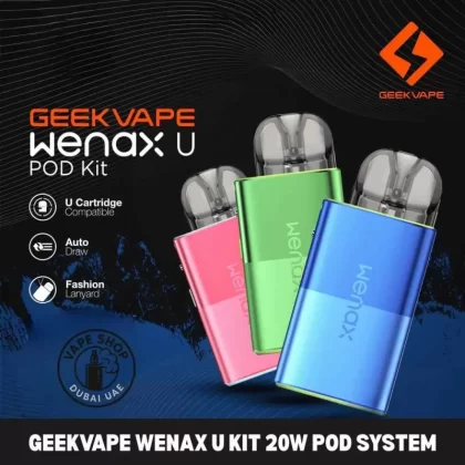 GEEKVAPE Wenax U Kit 20W Pod System 1000mAh Vape Kit in Dubai, UAE - Black, Blue (7AF397)