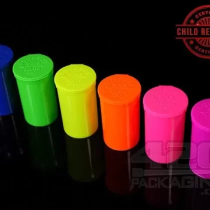 Squeezetops® PST13 Fluorescent Mix Child Resistant Containers 1200/Box - Ejuicewarehouse