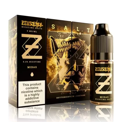 Midas Salt By Zeus Juice 10ml - Nicotine Strength#10mg (Salt)>20mg (Salt)>5mg (Salt)