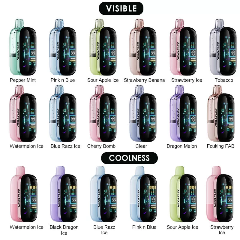 NEXA FLEX Disposable Kit 18ml (Visible Version: 35K Puffs; Coolness Version: 25K Puffs) - Strawberry Ice (Coolness Version) / 50mg / 1pc / CN-SZ Warehouse