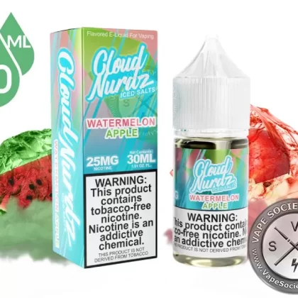 Watermelon Apple Iced by Cloud Nurdz Salts 30ml