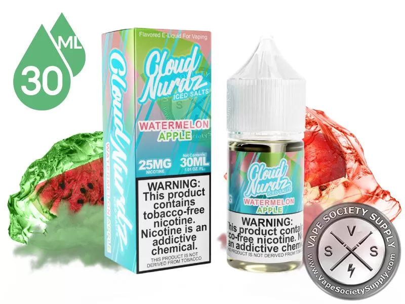 Watermelon Apple Iced by Cloud Nurdz Salts 30ml
