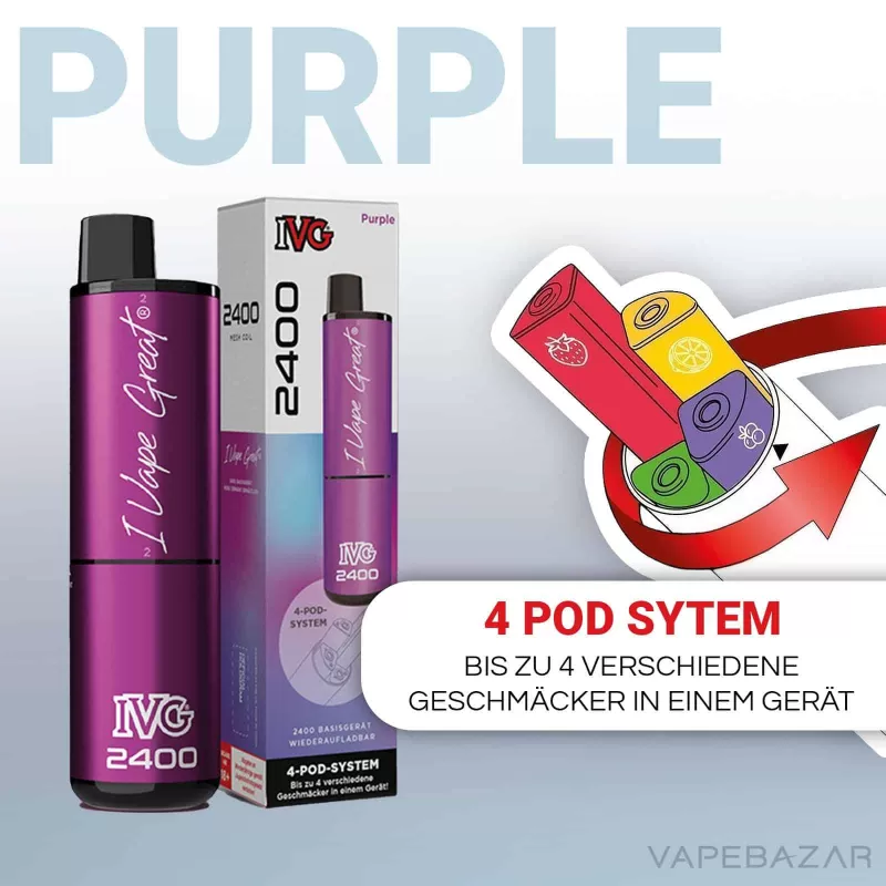 IVG 2400 – 4 Pod System – Device – Purple - Image 2