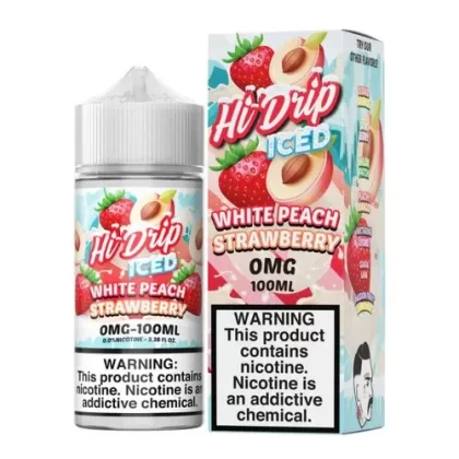 Hi Drip Salts Iced White Peach Strawberry 100ml E-Juice