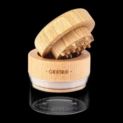 RYOT Beech Wood GR8TR Grinder with Glass Jar - Vape Store