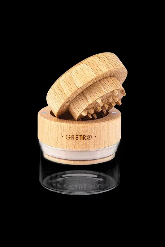 RYOT Beech Wood GR8TR Grinder with Glass Jar - Vape Store