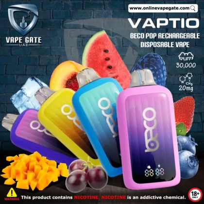 Vaptio Beco Pop Rechargeable Disposable Vape (30,000 Puffs) - Watermelon Ice / 20 mg