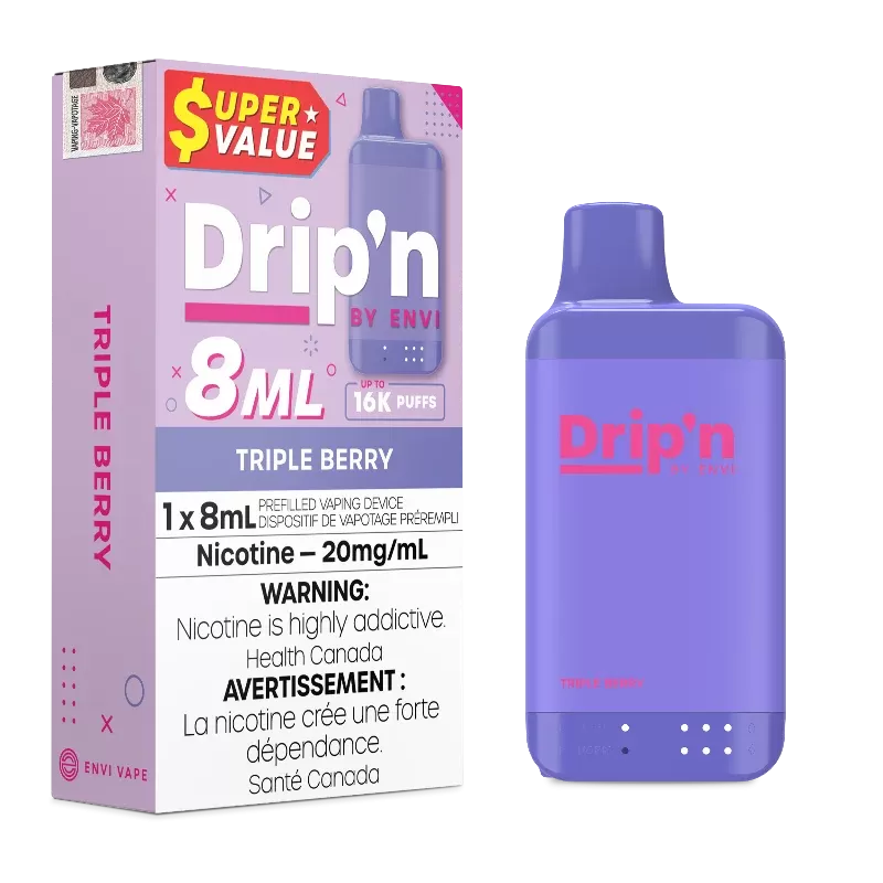 Drip’n 16k Value Series Disposable Vape – Triple Berry