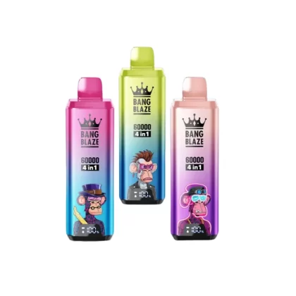Bang Blaze 4IN1 60000 Puffs Rechargeable Disposable Kit - Strawberry Watermelon / Kiwi Passion Fruit Guava / Mango Ice / Watermelon Sour Peach / 20mg / CN-SZ Warehouse