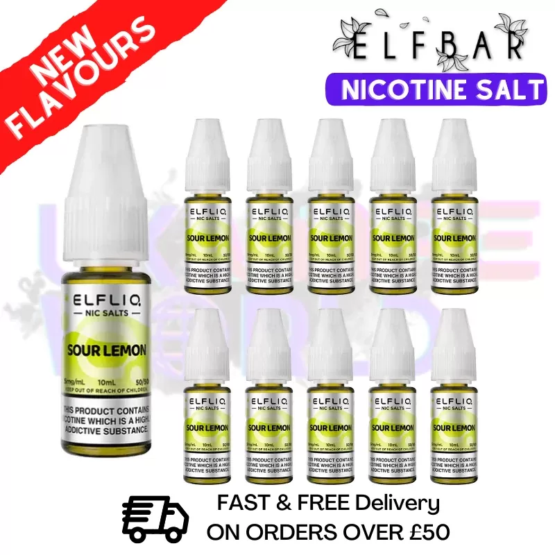 Sour Lemon ElfLiq Nic Salt BOX OF 10 – ONLY £14.99