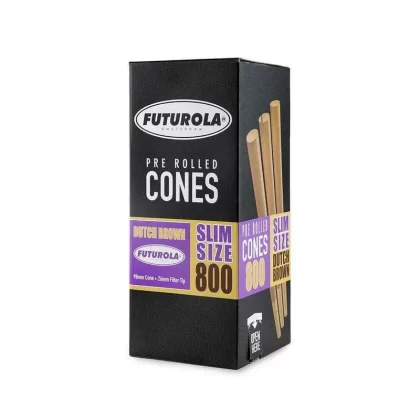 Futurola Cones – 98mm – Dutch Brown – Non-Printed Tip – 800ct