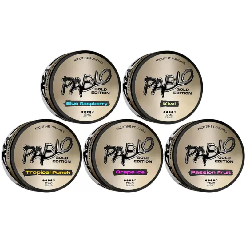 Pablo Gold Edition Nicotine Pouches - Blueberry Peach Ice, Blue Raspberry