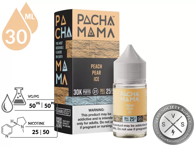 Peach Pear Ice PACHA MAMA Salt 30ml - Image 2