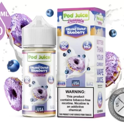 Glazed Donut Blueberry Pod Juice 100ml - Vape Product, Vape Product