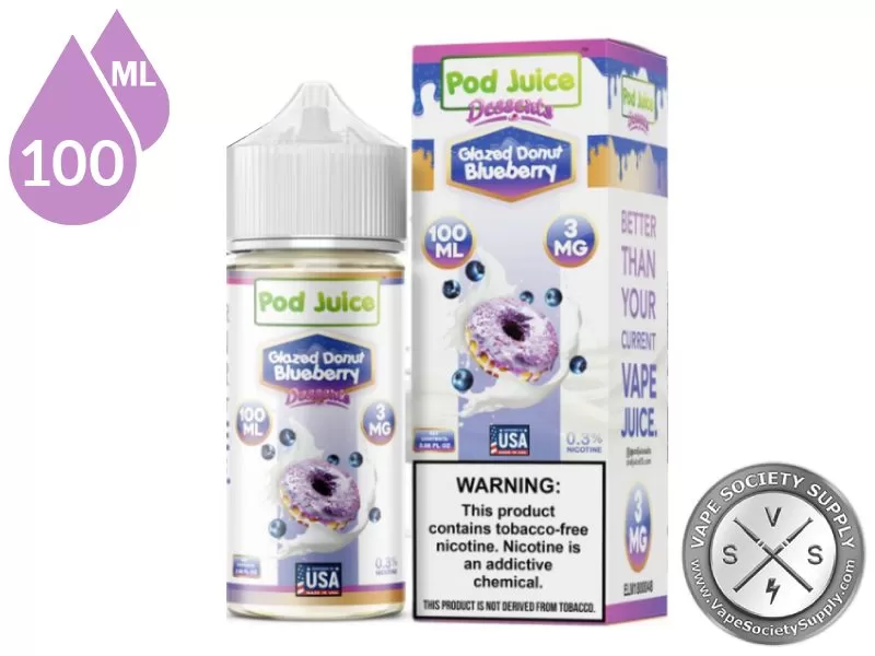 Glazed Donut Blueberry Pod Juice 100ml - Vape Product, Vape Product - Image 3
