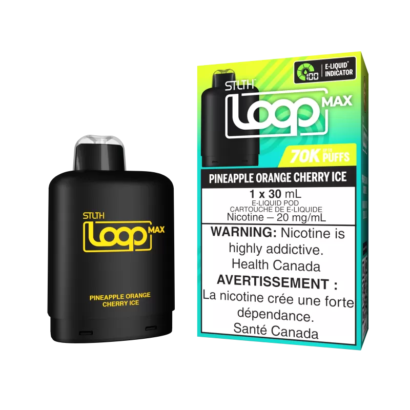 STLTH LOOP MAX Pod Pack - Pineapple Orange Cherry Ice - 20 mg/mL (wholeseller) - Excise ON, 20 mg/mL (wholeseller) - Excise AB