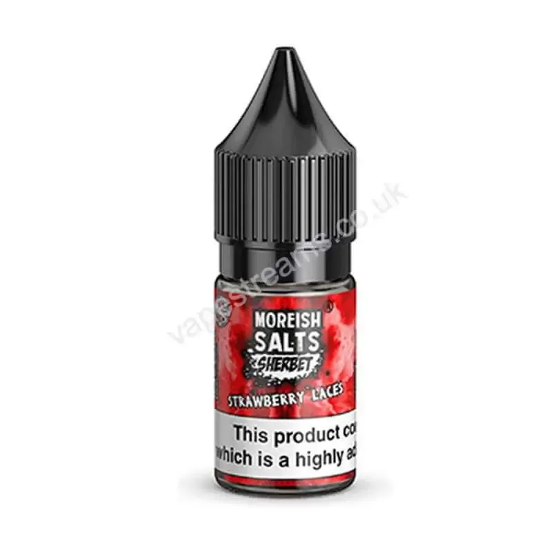 Strawberry Laces Sherbet Nicotine Salt e-Liquid by Moreish Salts - Vapestreams Co
