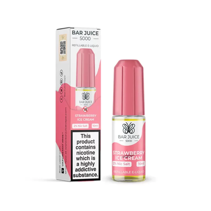 Bar Juice 5000 Salt Nicotine Strawberry Ice Cream 20mg Salts - 10mg / 20mg