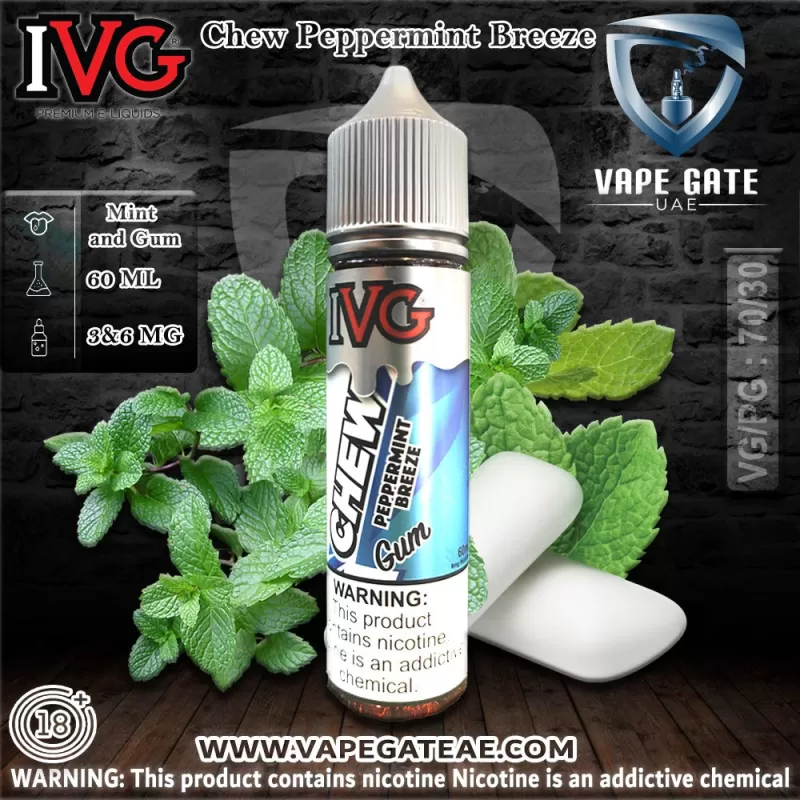 Chew Peppermint Breeze 60ml E juice by IVG - 6 mg / 60 ml