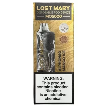 Lost Mary MO5000 – Alphonso Mango Ice – Black Gold Edition - Ejuicewarehouse (E28481)