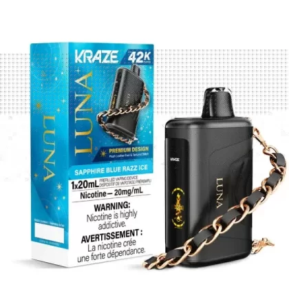 Kraze Luna Disposable Vape – 42K Puffs -Sapphire Blue Razz Ice