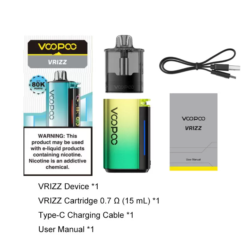 VOOPOO Vrizz Pod Kit 800mAh 15ml - Silver Black - Image 3