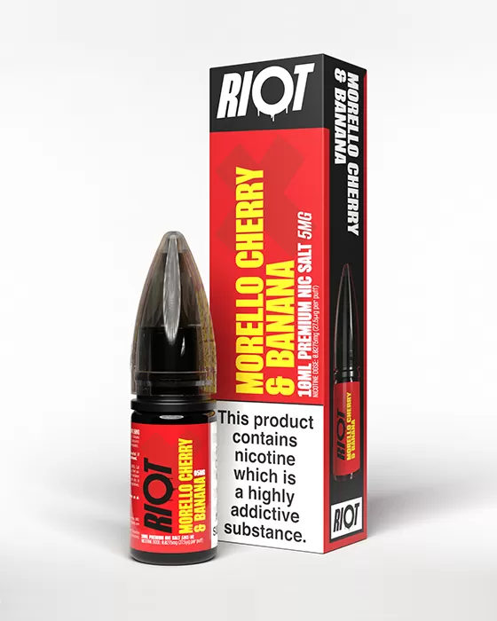 Morello Cherry & Banana Nic Salt E-Liquid - Riot X - 10mg - PG 50% - Image 3