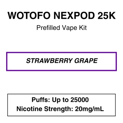Wotofo – Nexpod 25K – Prefilled Vape Kit – Strawberry Grape