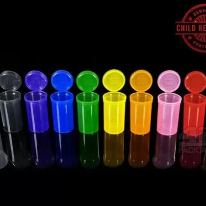 Squeezetops® PST19 Transparent Child Resistant Containers 900/Box