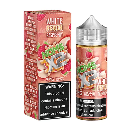 White Peach Raspberry by Noms X2 120ml - Vape Product, Vape Product