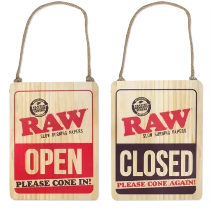 Raw Store Sign – Open Please Cone In / Closed - Vape Store