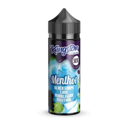 KINGSTON BLACK GRAPE, LIME, BUBBLEGUM MENTHOL 50/50 100ML SHORTFILL E-LIQUID