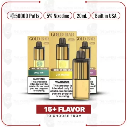 Gold Bar Max Nixodine 50K Puff Disposable Pod – 1PK - Thevapersworld
