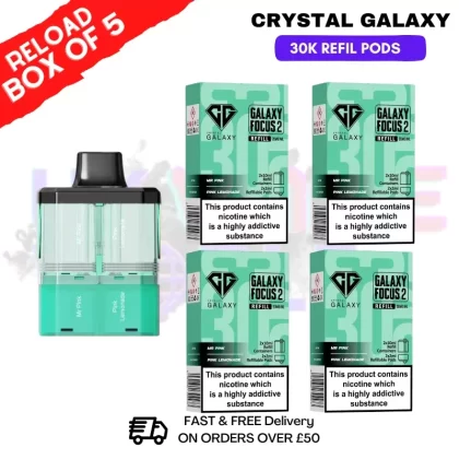 Mr Pink Crystal Galaxy 30K Replacement Pods Box Of 5