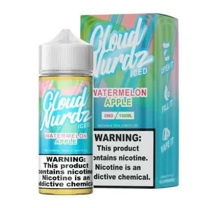 Watermelon Apple Iced E-Liquid by Cloud Nurdz - Size#100ml~Nicotine#3MG>6MG