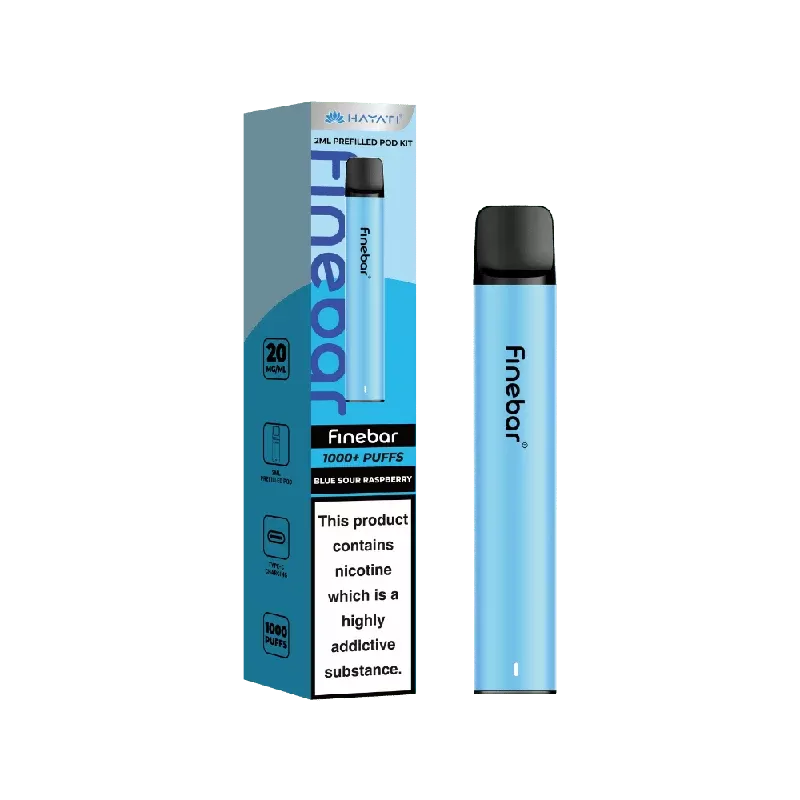 Hayati Finebar 1000 Puffs Prefilled Pod Kit Blue Sour Raspberry