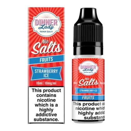 Strawberry Ice Nic Salt E-Liquid by Dinner Lady (10ml) - 10mg