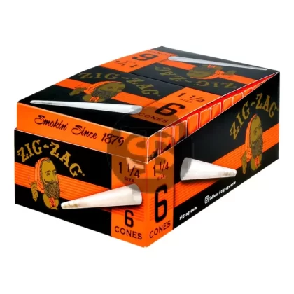 Zig Zag Paper Cones 1 1/4 Pack of 6