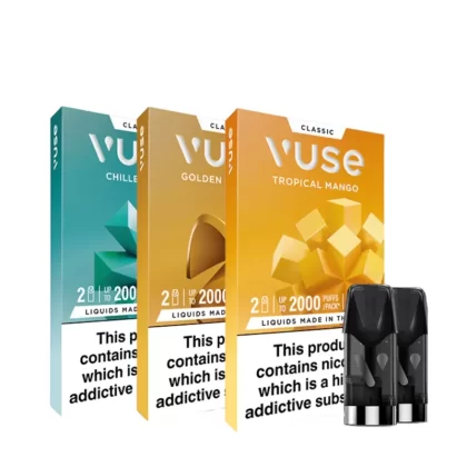 Vuse Pro Refill Pack 12mg (1.2%) - Banana Ice, Blue Raspberry; Vape Product; Prefilled Pod