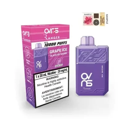 OVNS RANGER 10000 PUFF RECHARGEABLE DISPOSABLE VAPE – Grape Ice