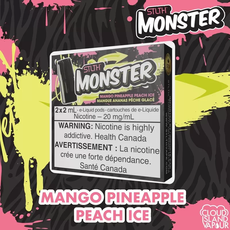 STLTH Monster Pod Pack – Mango Pineapple Peach Ice