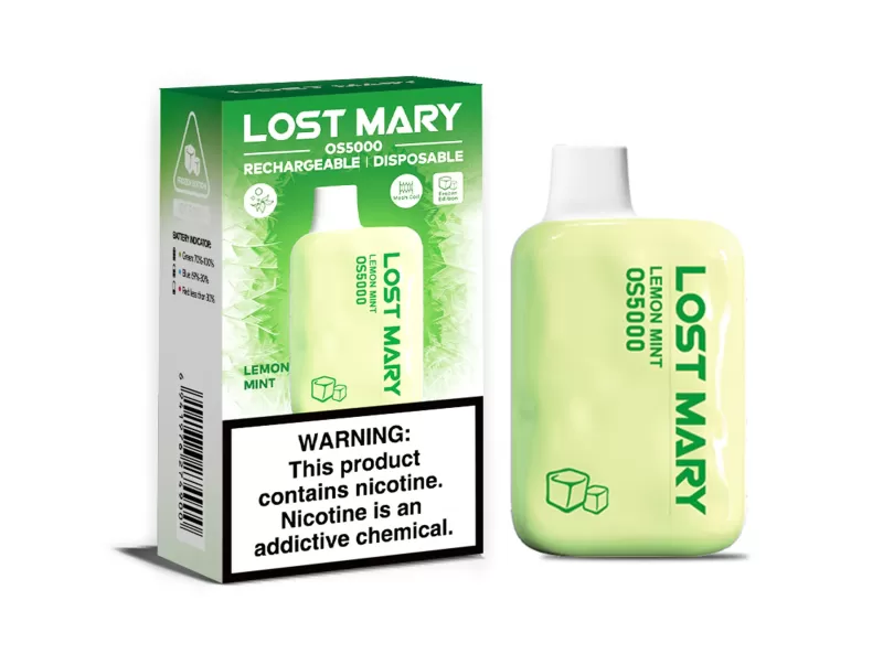 Lost Mary OS5000 Frozen Edition Rechargeable Disposable Device – 5000 Puffs - Lemon Mint - Image 2