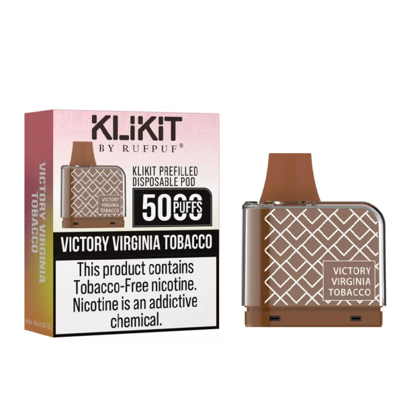 KLIKIT Victory Virginia Tobacco Disposable Vape 50mg – 5000Puffs – Non Refillable Pod