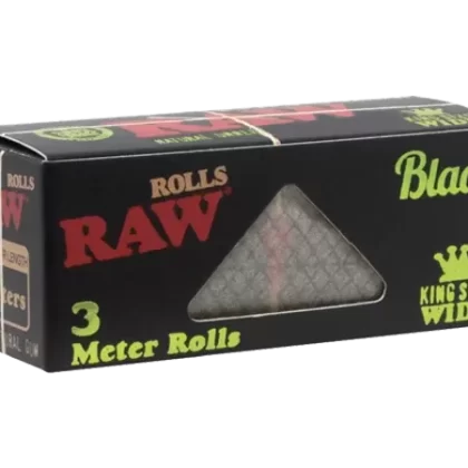 Raw Rolls 3 Meter Black Organic Hemp King Wide Size - Vape Store
