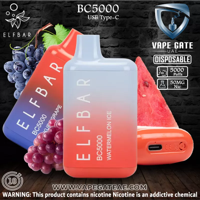 ELF Bar BC5000 Puffs Disposable Pod Device - Watermelon / 50 mg - Image 3